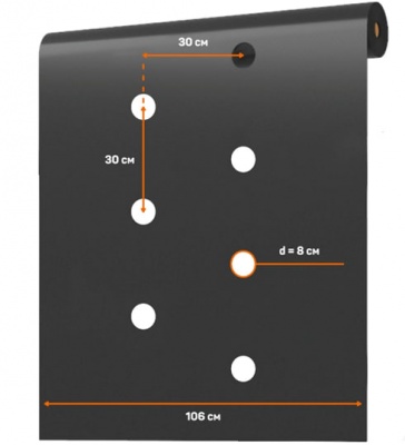 Мульчирующий Агроспан 80 с перф. В 2 ряда 30х30 см, черный